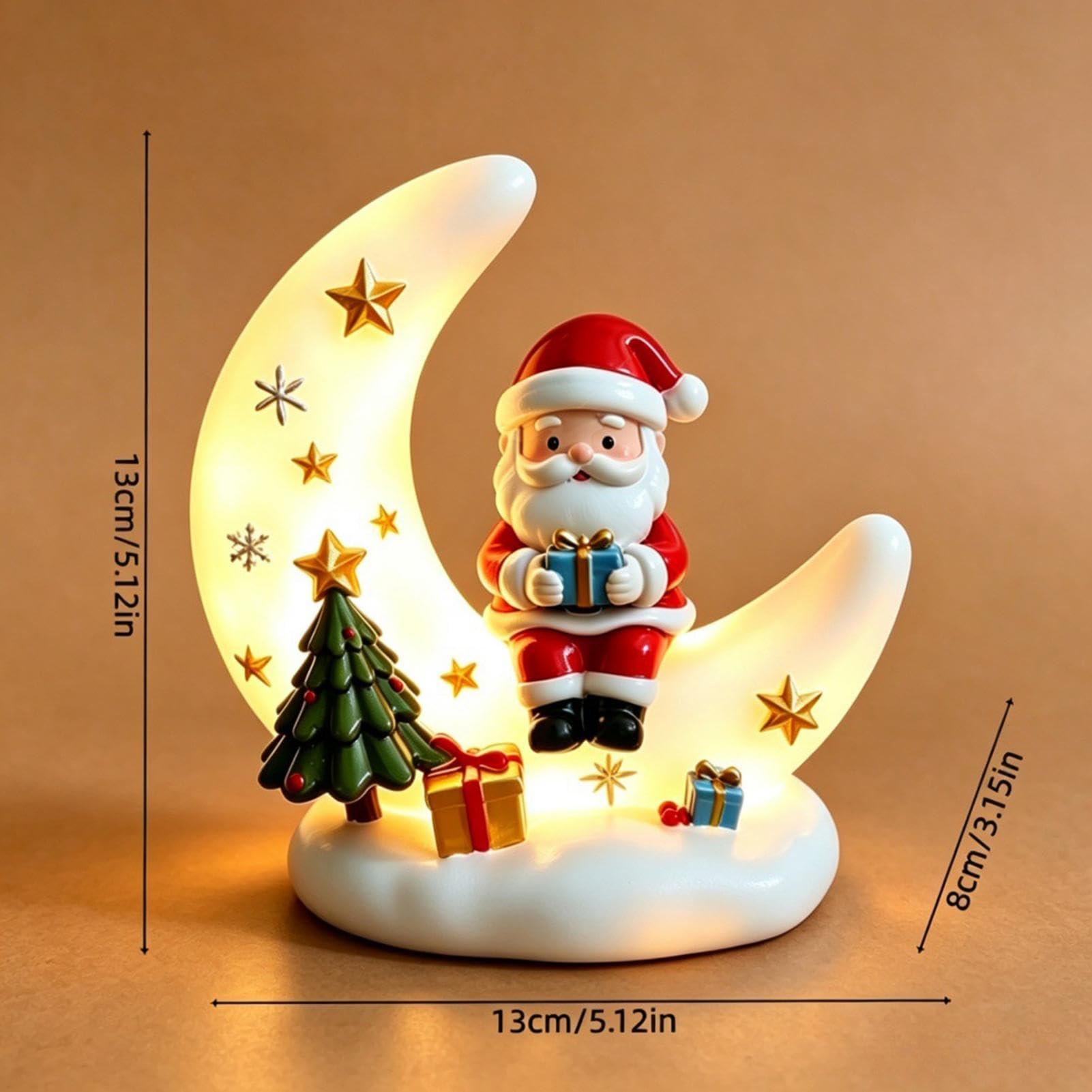 Luce Notturna di Natale Lampada Notturna Babbo Natale sulla Luna Alimentata