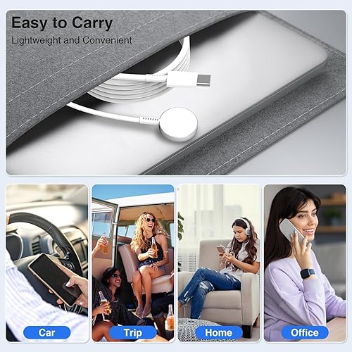 Miniatura 7 de Paquete de 2 cargadores USB C para Apple Watch, cable magnético para iWatch, cable de carga rápida de 36 pies para Apple Watch Ultra 2UltraSESE (2
