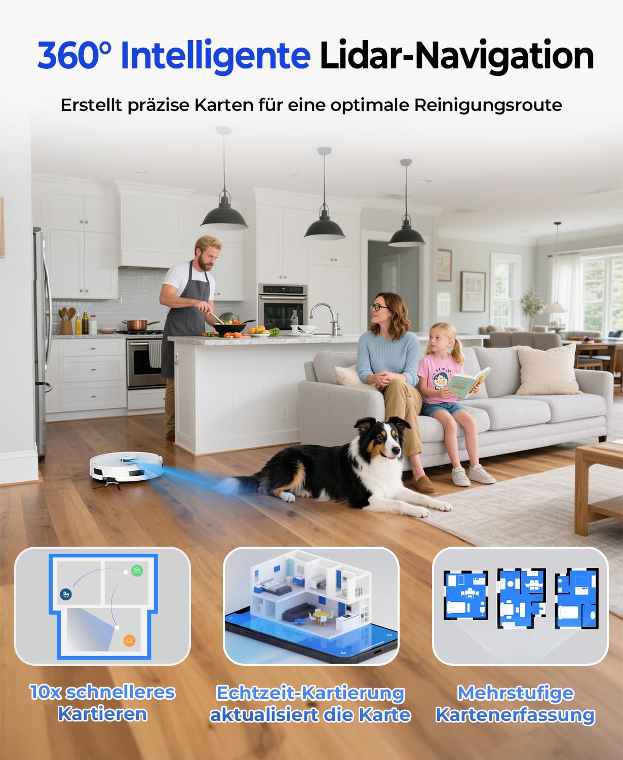 R11 Saugroboter mit Wischfunktion mit Kartenmapping, 20000Pa, Selbstentleerungsstation 120 Tage, Autoladender Staubsauger Roboter für Teppiche/Böden/Tierhaare