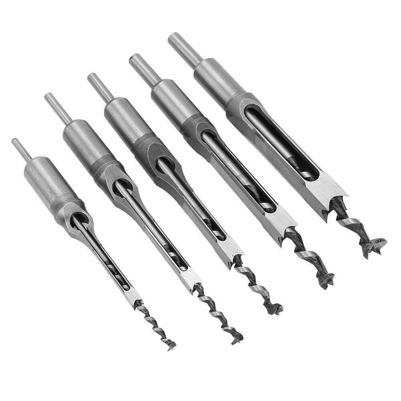 Set Di Punte Da Trapano Per Fori Quadrati Da 5 Pezzi, Scalpello Per Mortasatura, Strumento Per La Lavorazione Del Legno Per Aspetti Della Lavorazione Del Legno