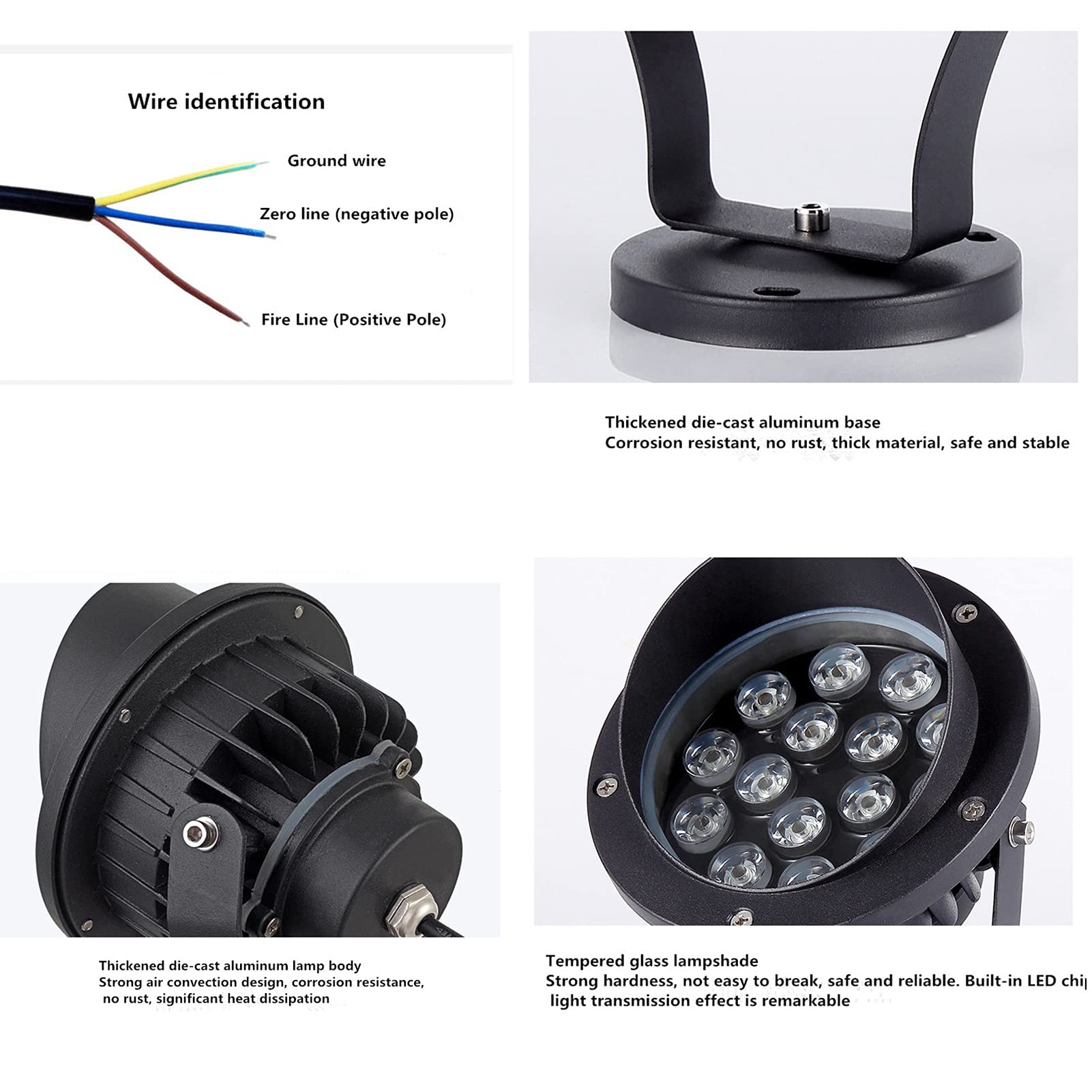2Pack Outdoor Garten Lampe LED Rasen Licht LED 6W Wasserdicht Landschaft Spike Strahler Untergrund Licht Terrasse Lampen (Color : RGB, Size : Base)