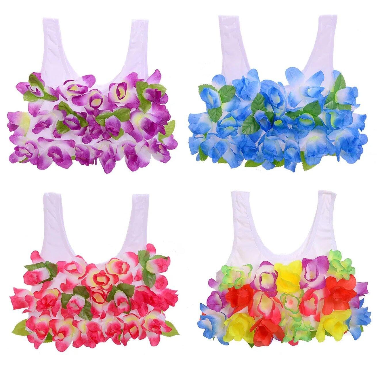 Accessoires de fête sur plage d'été : lot de camisoles et hauts de bikini colorés