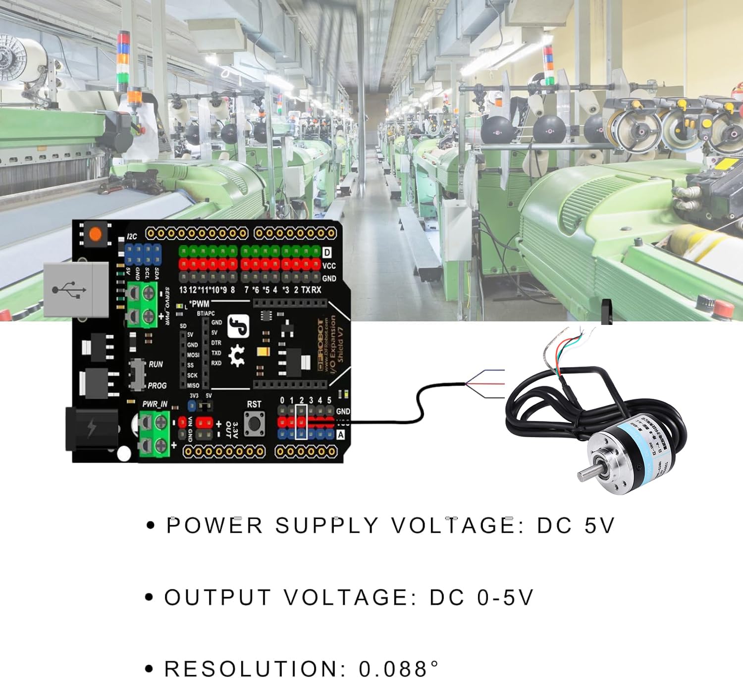 Encodeur Rotatif incrémental 600P/R, Arbre AB 2 Phases 6mm Tension Large 5V-24V, Performances de Travail Stables, Bonnes Conditions de Travail, Codeurs rotatifs magnétiques incrémentaux