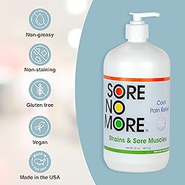 Sore No More Cool Relieving Gel for Aches & Pains in Muscles & Joints associated with Strains, Bruises & Sprains | Absorbs Quickly with a Refreshing Lemon Aroma | 32 oz Bottle with Pump