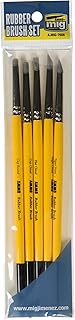 AMMO of MIG Jiminez AMO-7606 Rubber Brush Set, 5 Pieces, Hobby Painting Tools