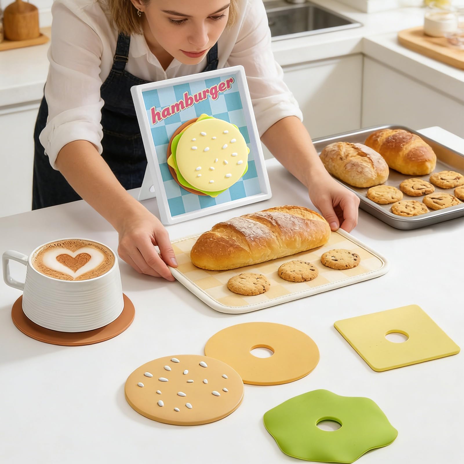 Posavasos Divertidos Base Antideslizante de Silicona con Diseño de | Posavasos con Integrado en la Base para Bar Cafetería Cocina Hogar Escritorio Salón Hombres Mujeres