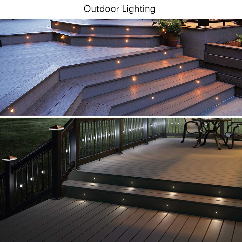 Kit Luci Da Incasso a LED Con Guscio di Protezione φ30mm/24mm, Luci LED IP67 impermeabili Per Terrazze Per Illuminare Il Paesaggio, 16pz Bianco Caldo Per Giardino, Scale, Gradini, Patio