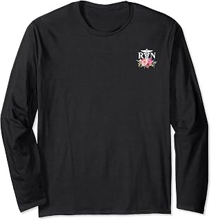 RN Registered Nurse Caduceus-Symbol Logo Long Sleeve T-Shirt