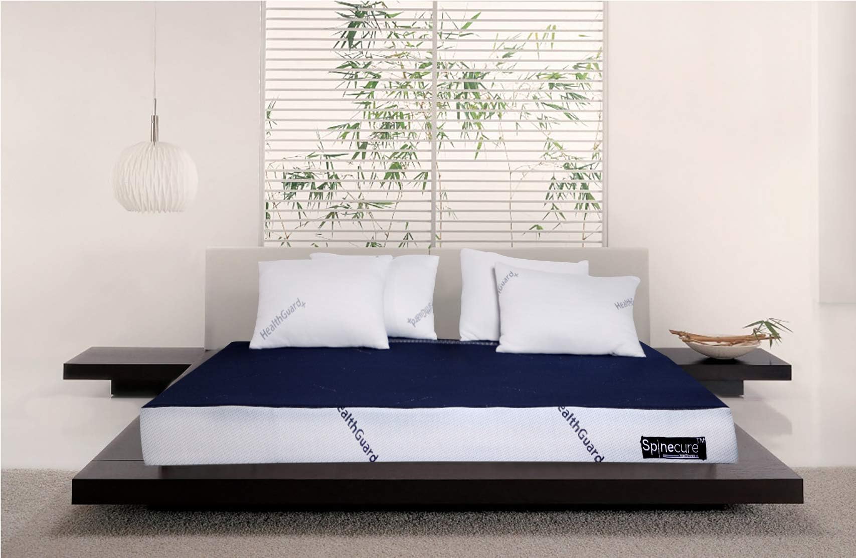 Spinecure Spine-Opedic - India's First Health Guard Certified Anti-Bacterial Orthopedic Mattress, 72 x 72 x 8 inches (King Size); Blue