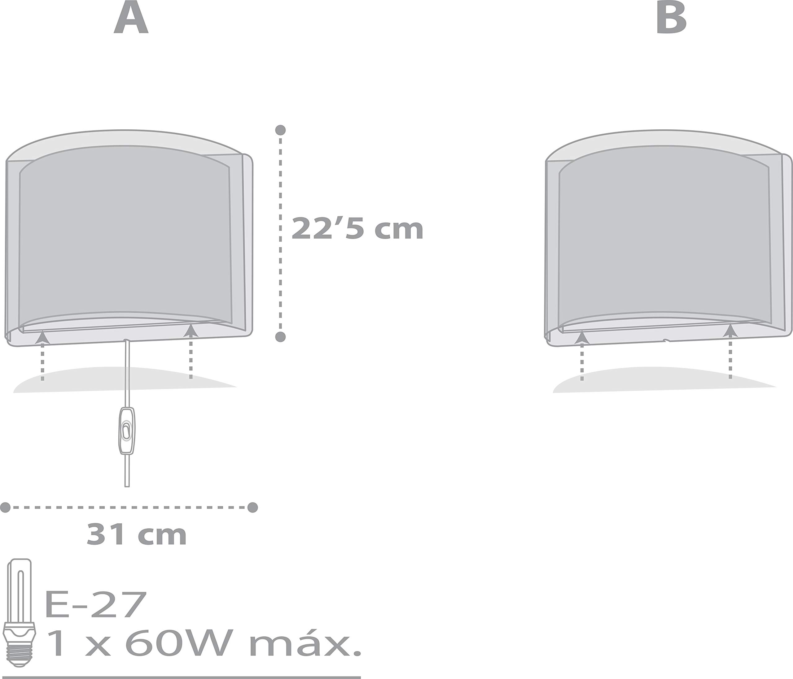 Dalber Lámpara infantil Aplique de pared Stars Gris, 81218E, E27