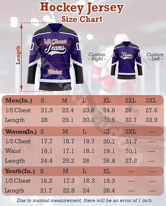 Custom Hockey Jersey for Men Women Youth, Personalized Team Name Number Logo, Multicolor Lace Up Practice Sports Fan Jersey