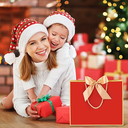 Miniatura 5 de 12 bolsas de regalo de agradecimiento con asas de 11.8 x 10 x 4 pulgadas, elegantes bolsas de regalo con lazo para boda, dama de honor, otoño,