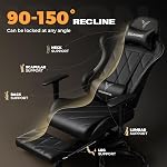 GTRACING Gaming Chair with Footrest, Ergonomic High-Back PU Leather Computer Chair with 3D Adjustable Armrests, Headrest and Lumbar Support, Office Desk Chair with Diamond Stitching for Adults & Teen