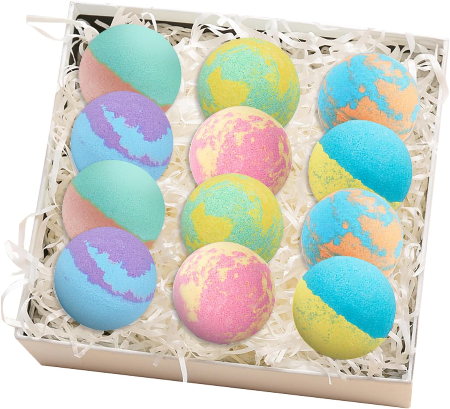 12PCS Bath Bombs Gift Set,Moisturizing Bubble Bath Bomb,Organic Bath Bombs for Women and Men,Relaxing Handmade Body Bath Ball,Gentle Bathbombs,Gift Idea for Birthday