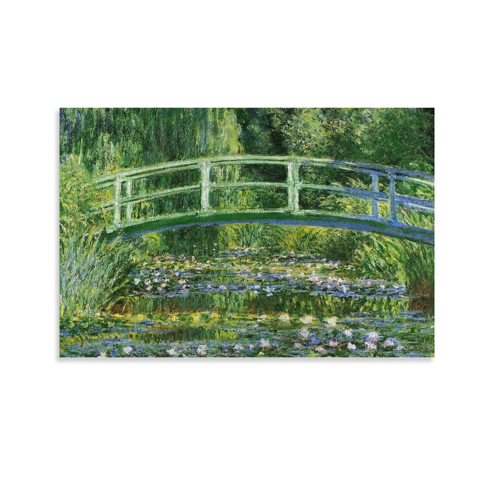 Luboyang Unframe Claude Monet Water Lilies & Japanese Bridge Poster; Canvas Print Poster Wall Art Decorative Painting; ; 20X30inch(50X75cm)