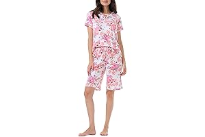 Karen Neuberger Womens Cap Sleeve Cute Cartoon Summer Pajama Set (2 Piece)