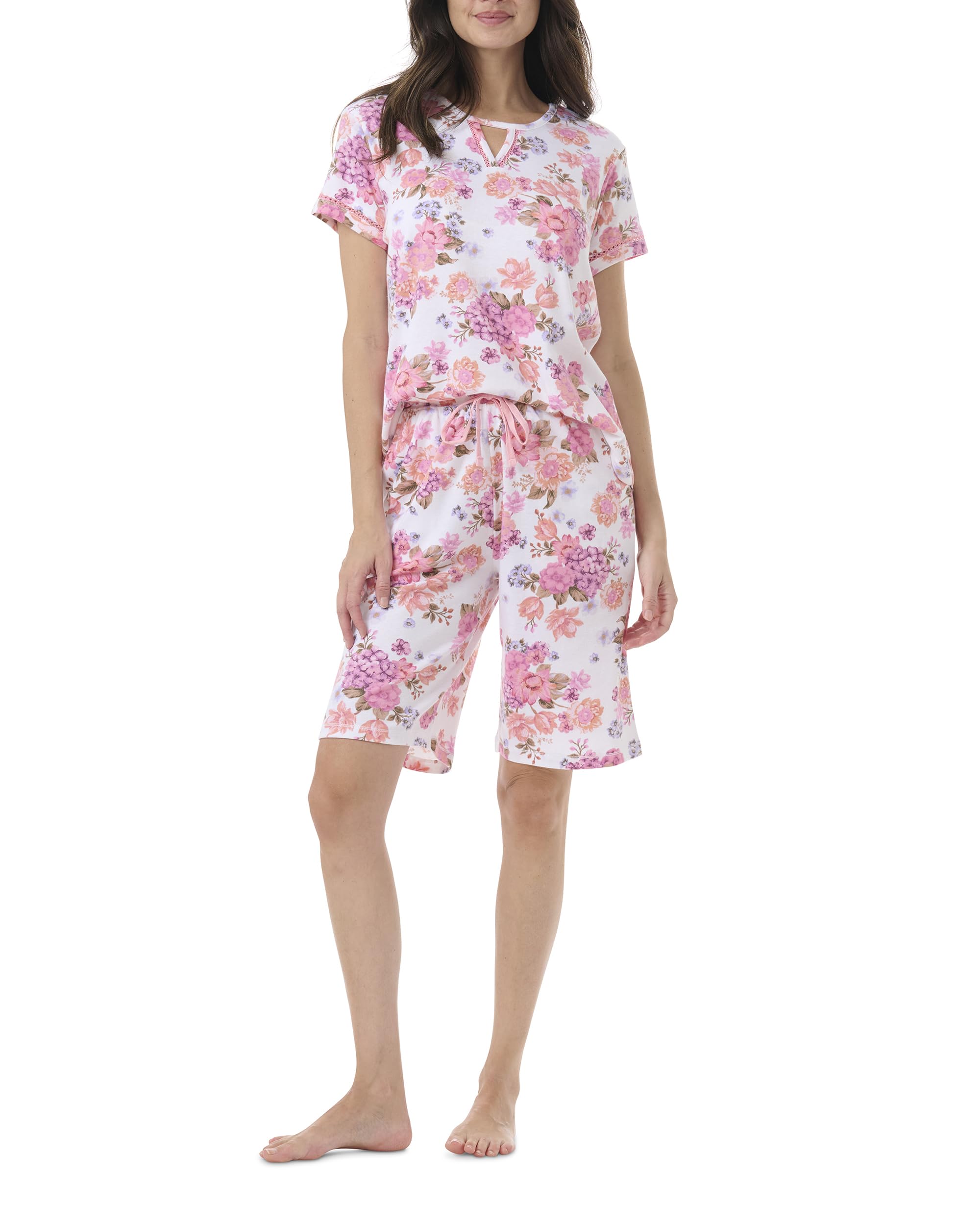 Karen Neuburger Women's 2pc Ss Bermuda Set
