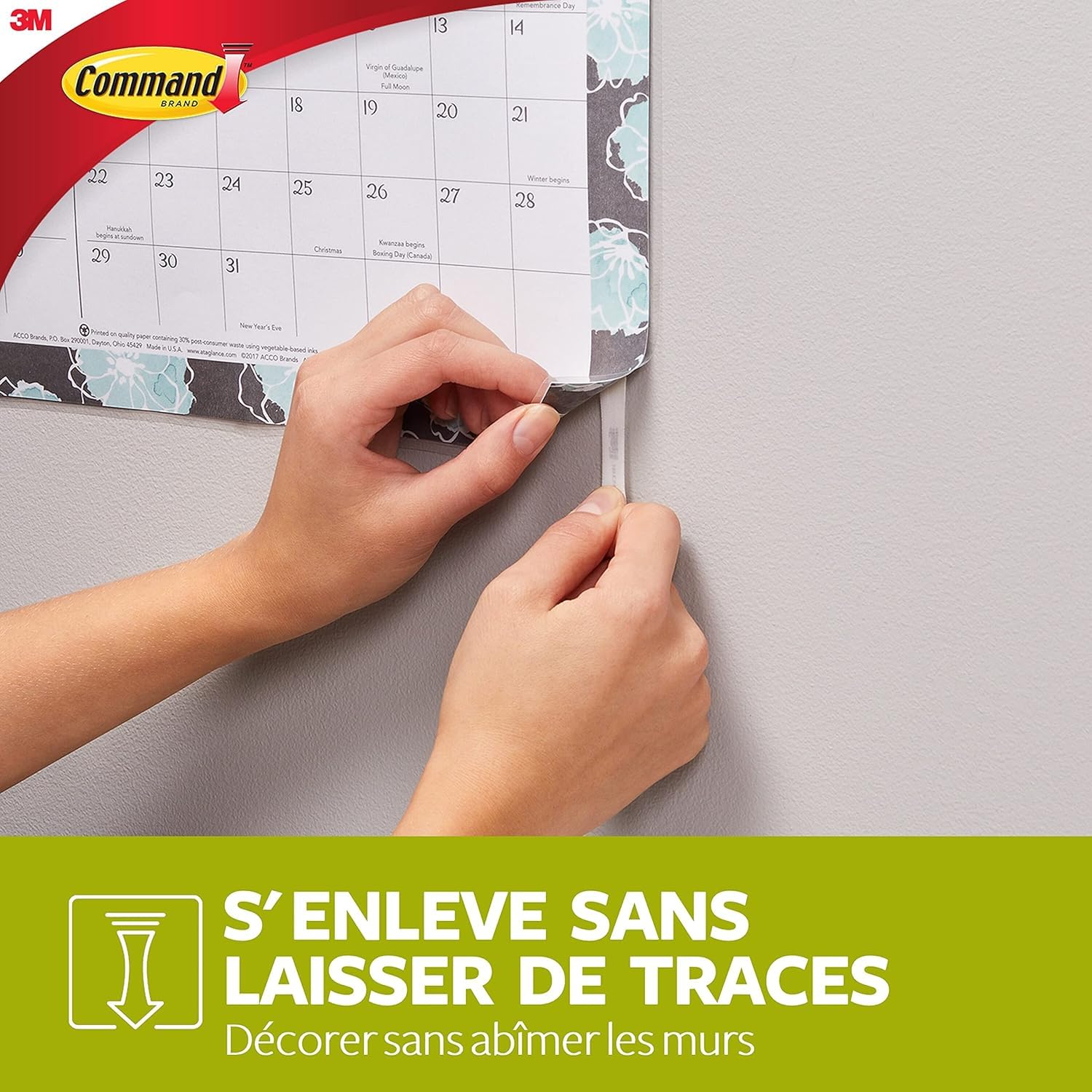 Command Bandes de Suspension pour Petites Photos, Lot de 60 Bandes Adhésives Blanches - Fixation sans Dommage pour Posters, Cadres et Miroirs