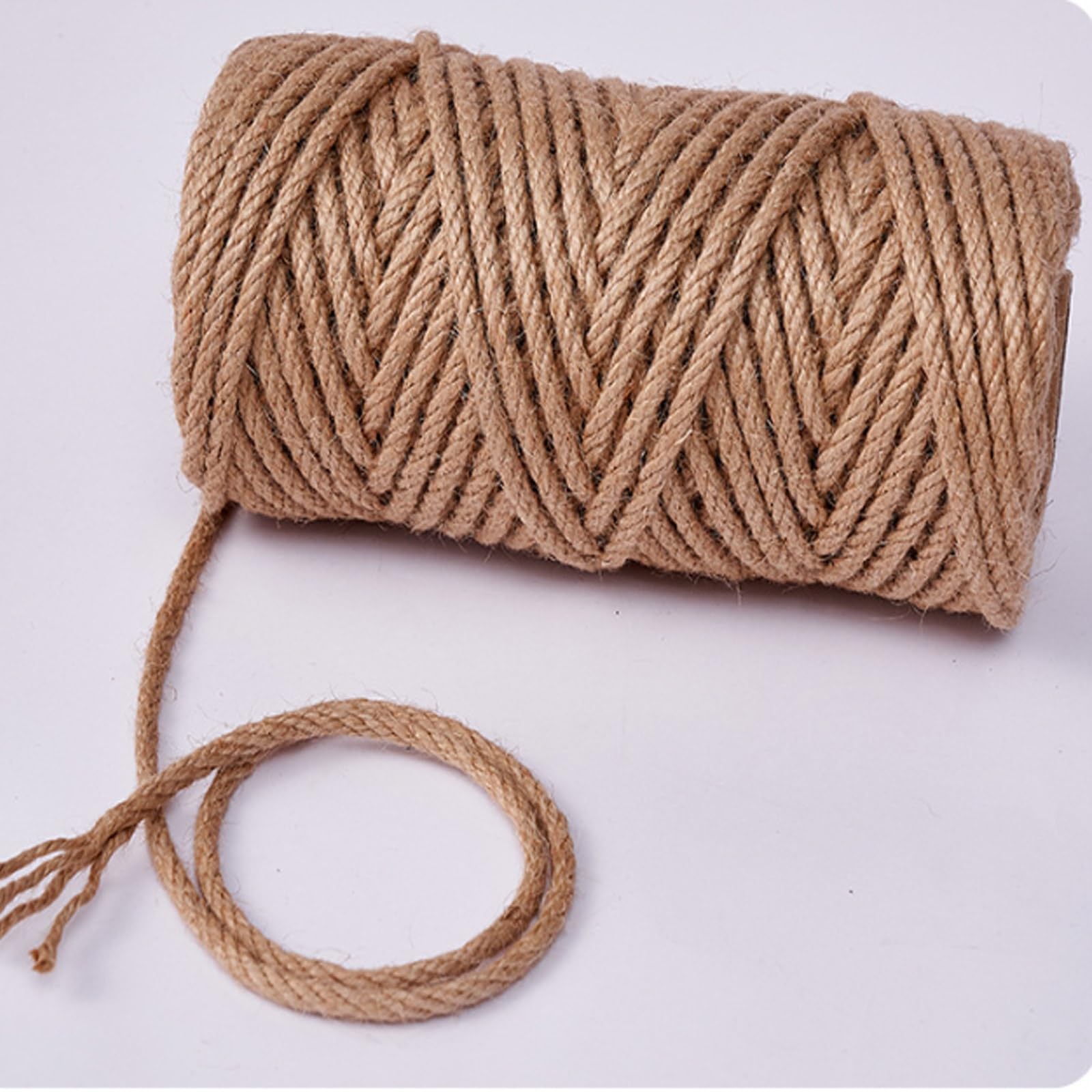 Spago di iuta da giardinaggio Spago di iuta, Corda di iuta, corda di canapa marrone da 6 mm/8 mm, 328 piedi, for giardinaggio, artigianato, confezioni regalo, graffi di gatto(8mmx100m(328ft))