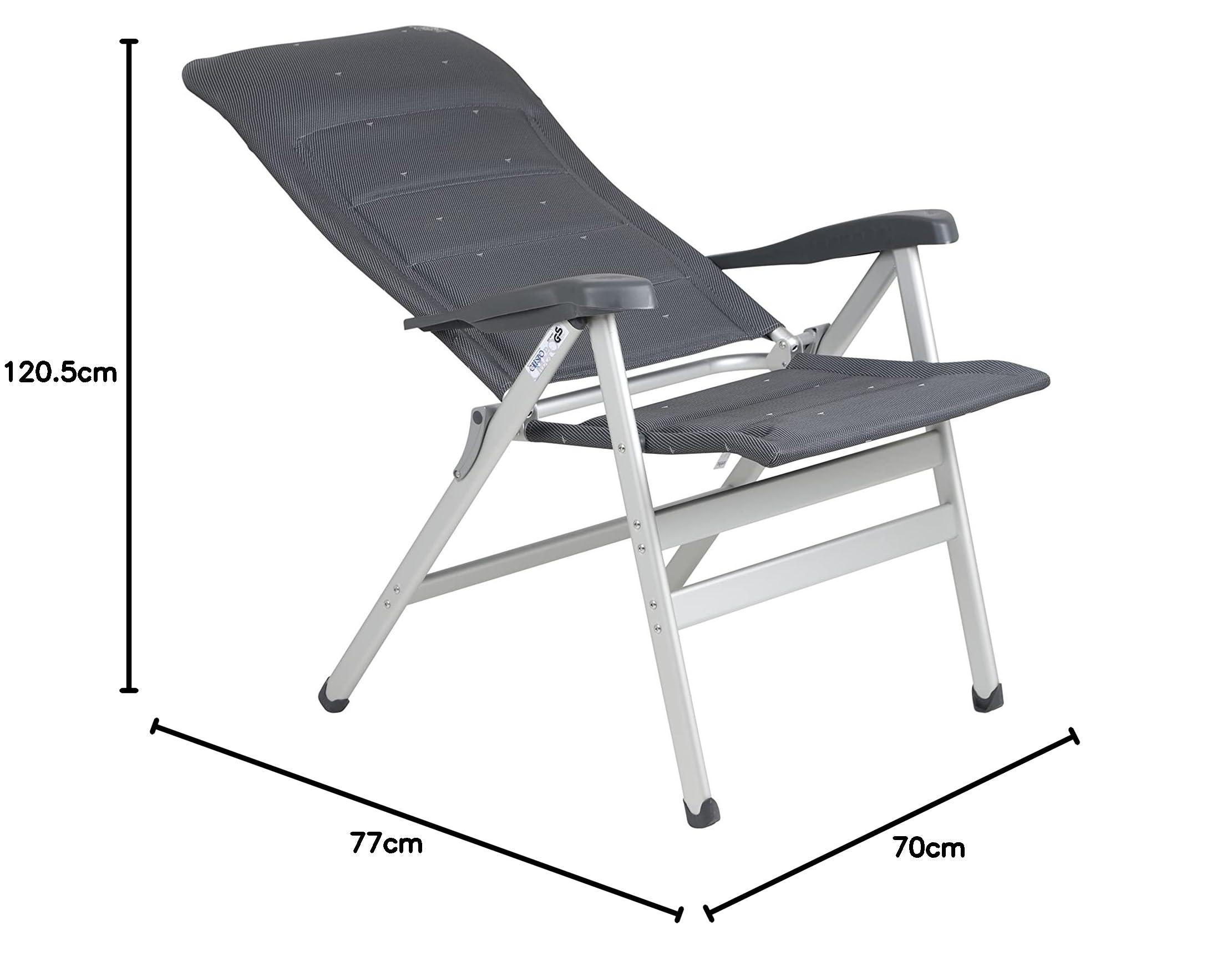 Crespo Sedia Pieghevole XXL Deluxe Antracite Sedie, Alluminio, Grigio Scuro, Taglia Unica