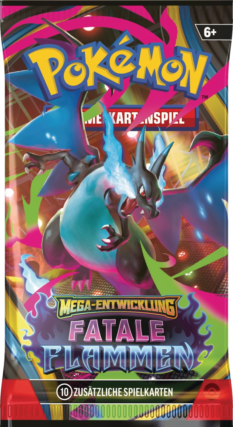 Pokémon-Sammelkartenspiel: Boosterpack-Display Mega-Entwicklung – Fatale Flammen (enthält 18 Boosterpacks)