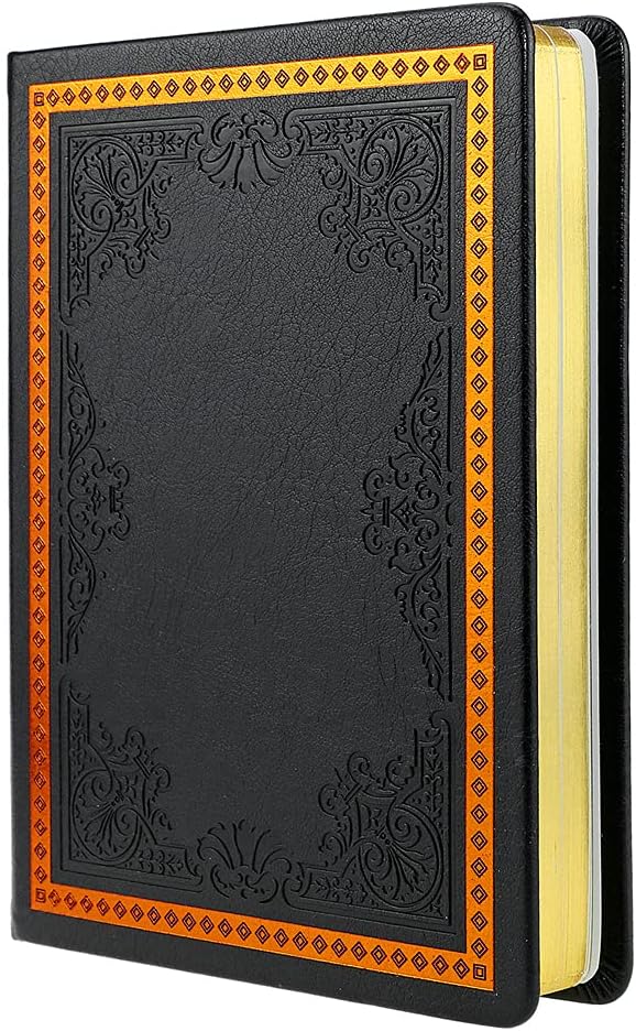 MAZERAN Bible Journal Notebook, PU Leather Hard Cover Retro Embossed Travel Journal Writing Notebook - Image 3