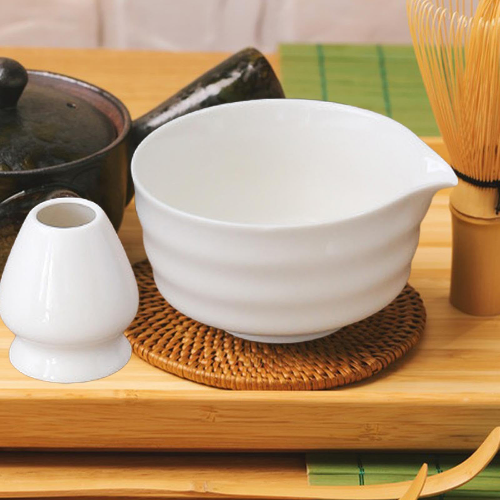 Bol à Matcha Verre Borosilicate 350ml - Avec Bec Verseur - Résistant Chaleur - Pour Cuisine Et Thé - Fityle