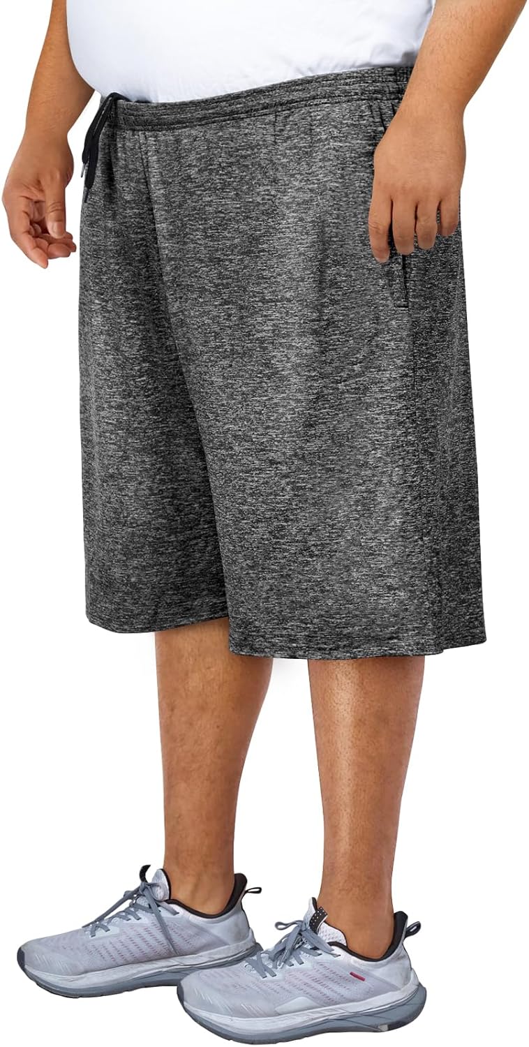 2XL-5XL Men's Big & Tall Dry-Fit Athletic Shorts, Sweat-Wicking Breathable Shorts Suitable Tall or Overweight Individuals