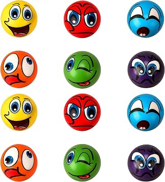 12PCS Squeeze Ball Funny Face, Foam Stress Balls for Desk Use