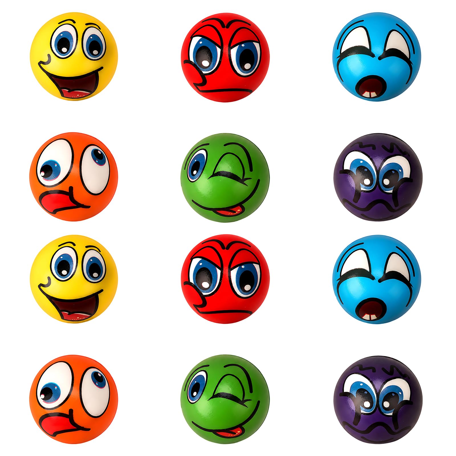 12PCS Squeeze Ball Funny Face, Foam Stress Balls for Desk Use