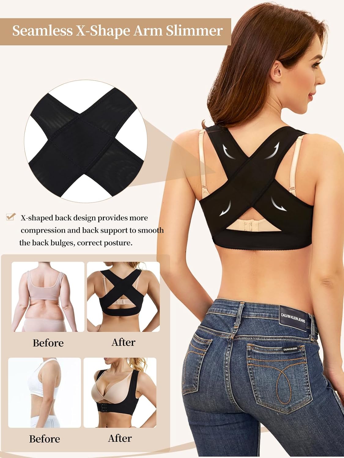 JOYSHAPER Chest Brace Up Women Posture Corrector Back Support Shapewear Breast X Strap Bra Support Shaper Vest Tops - Image 4