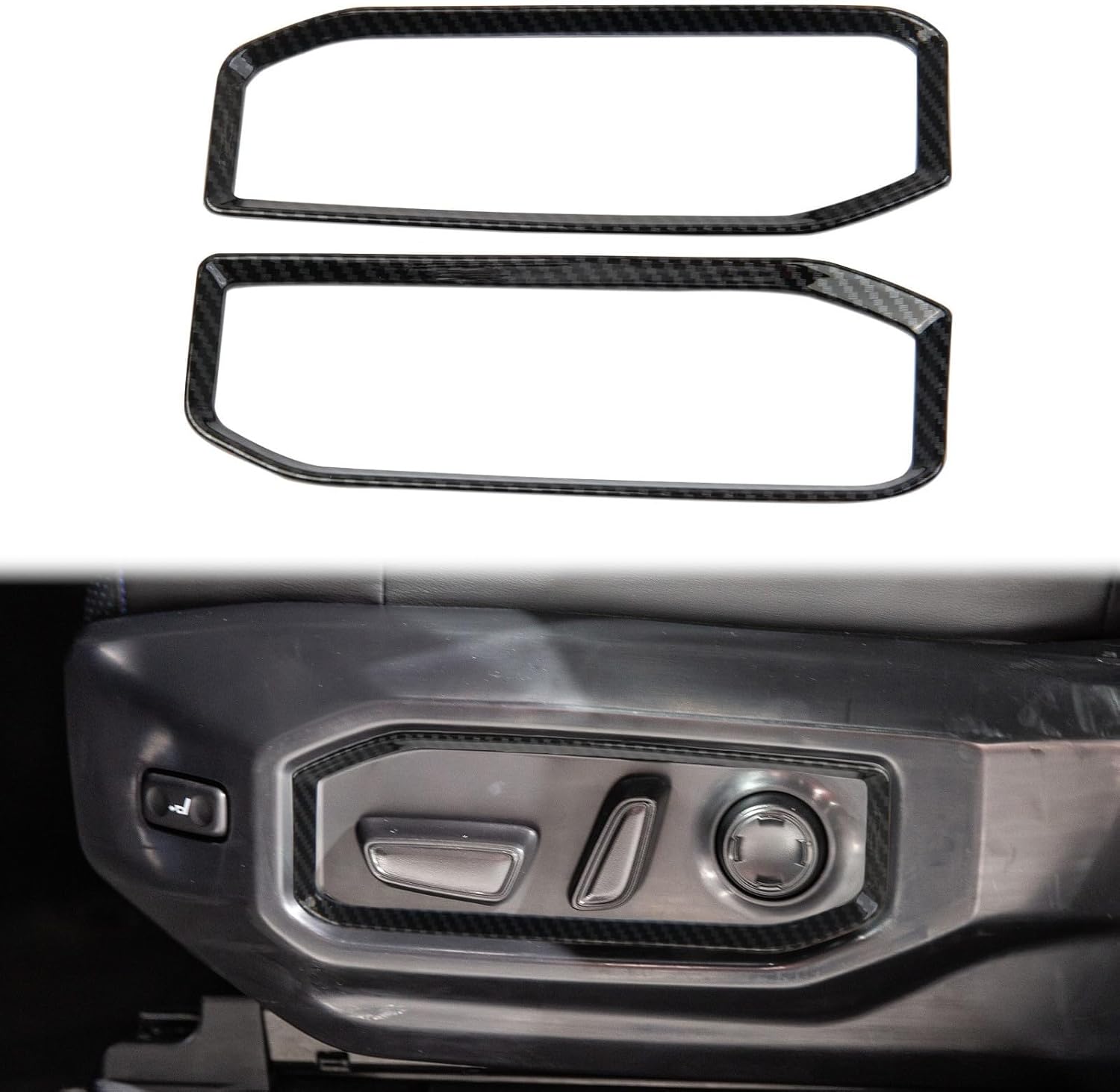 Carbon Fiber Front Seat Adjustment Button Panel Trim Accessories for Toyota Tundra 2022-2026 Sequoia 2023-2026(Outer Frame)