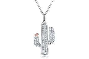 Cactus Necklace: Sterling Silver Cactus Pendant Jewelry