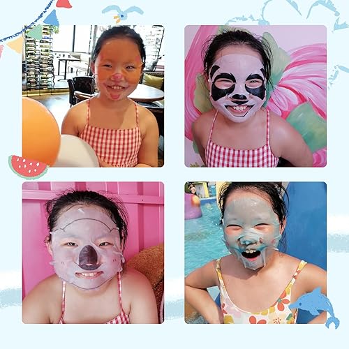 Miniatura 7 de Máscaras de spa de animales  Máscaras de hoja de personajes  Máscara facial para niños  Fiesta de día de spa  Noche de chicas  Noche de spa  Fiesta