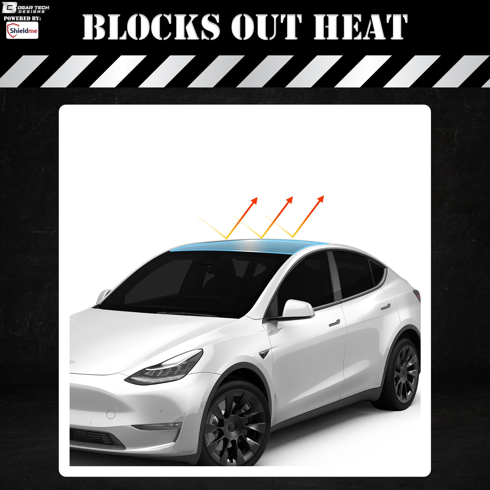 BOGAR TECH DESIGNS Sunroof UV Ray Heat Rejection Protection for Automotive Panoramic Roof Glass Film, 2ft x 5ft Sheet