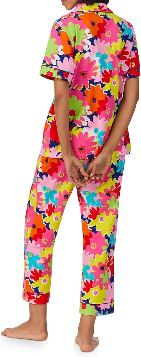 BedHead Pajamas womens Cotton Knit Short Sleeve Cropped Pj Set - Image 2