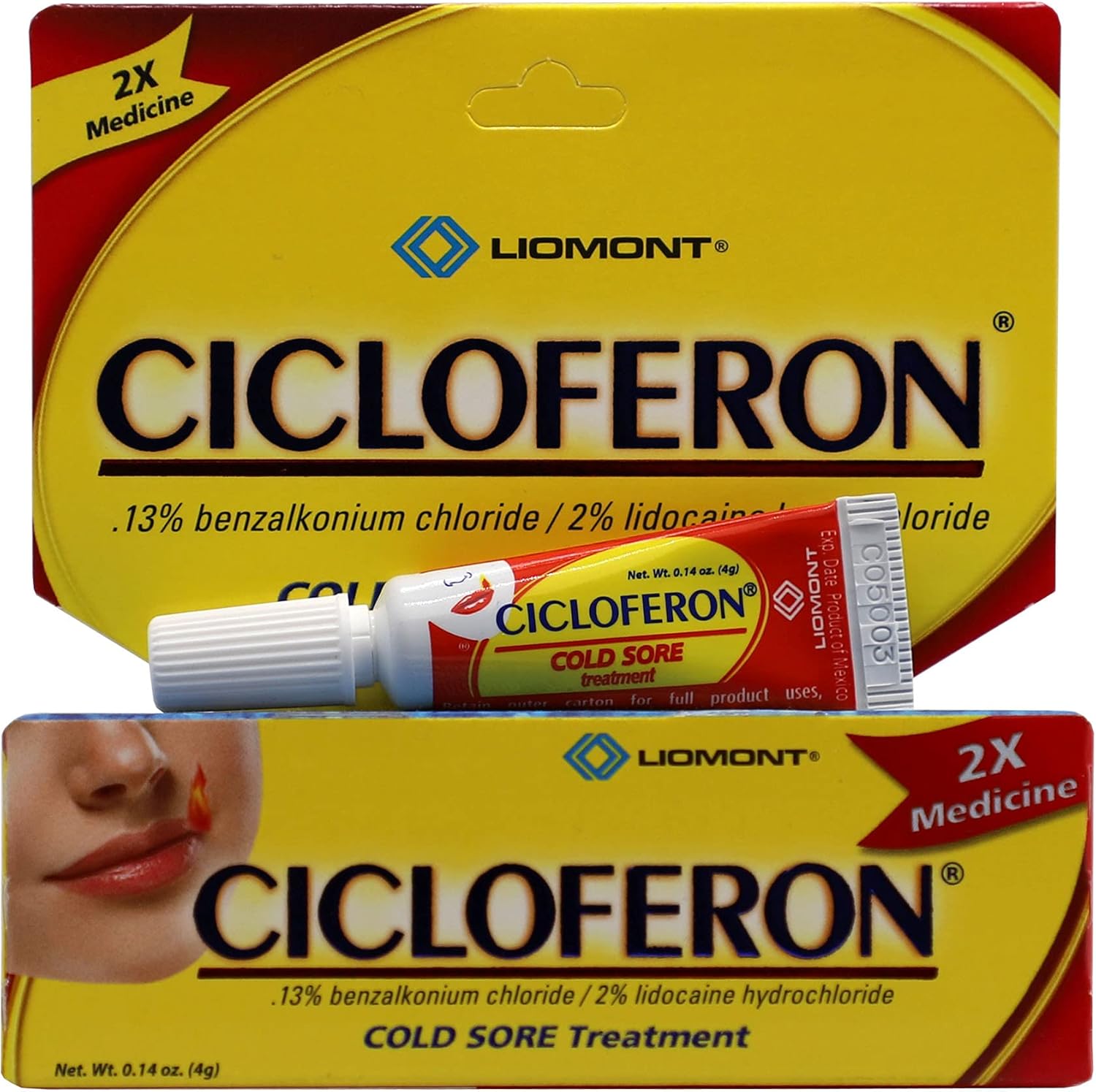 Cicloferon Cold Sore Treatment Gel, Cold Sore Symptoms, Clear Gel, 0.14 Oz, Tube. : Health & Household