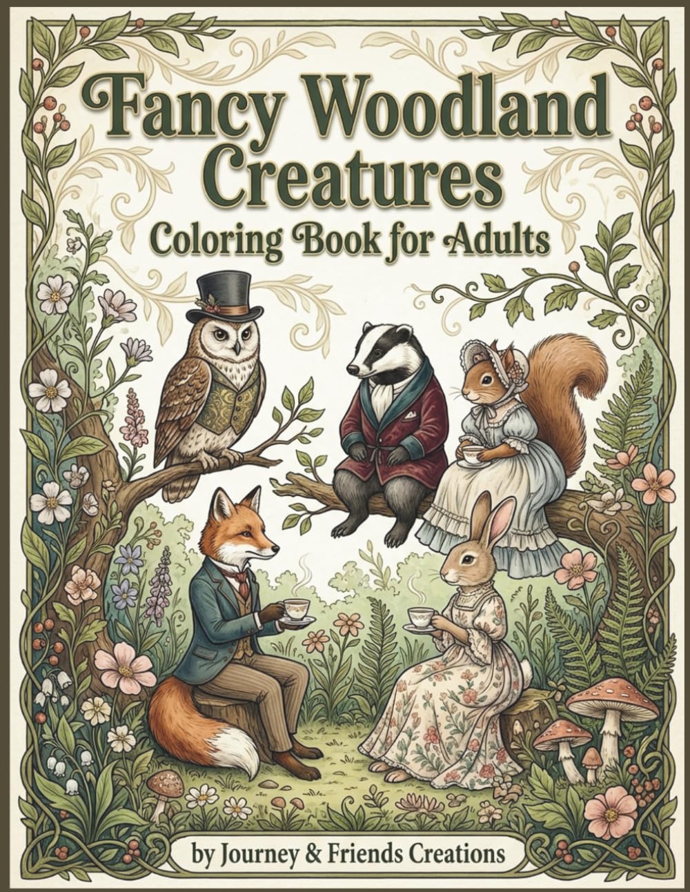Fancy Woodland Creatures Coloring Book for Adults: Intricate Detail Coloring Book for Relaxation and Mindfulness