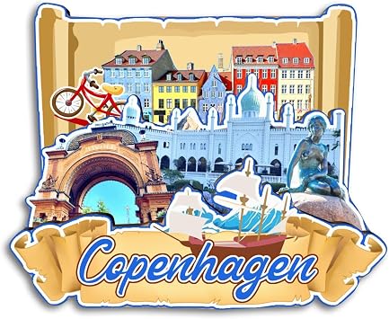 Refrigerator Magnet Copenhagen Denmark Fridge Magnet City Travel Souvenirs Tourist Gifts 3D Classic Landmarks Handmade Crafts Home Decoration -3897