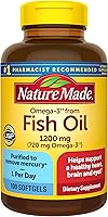 Vista 1 de Nature Made - Suplementos de aceite de pescado Omega 3, aceite de pescado Omega 3 como ésteres etílicos 1200 mg en cápsulas blandas, suplemento