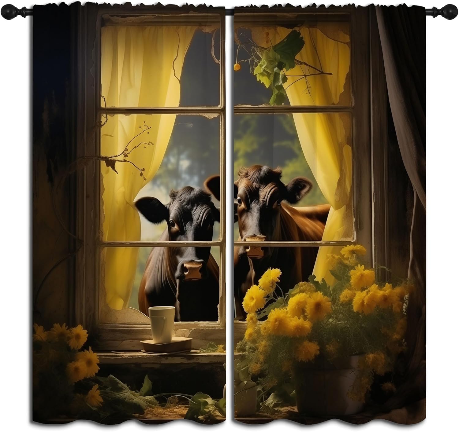 Cortinas Opacas para Ventanas Infantiles Animales De Flores Cortinas Opacas para Ventanas Infantiles 3D Patrón Cortinas Salon Dormitorio Moderno Reduccion Ruido Cortinas-9844677559795530