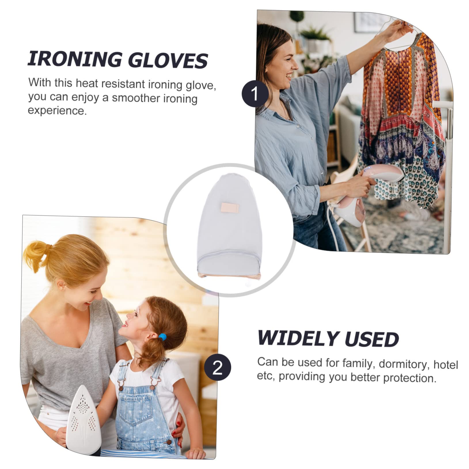 STOBAZA 4pezzi Guanto Da Stiro Con Copertura Isolante Per Stiro Portatile Accessorio Per Viaggi e Uso Domestico Con Design Fiori