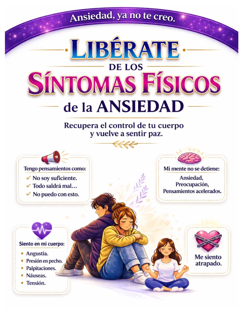 LIBÉRATE DE LOS SÍNTOMAS FÍSICOS DE LA ANSIEDAD: El método práctico para calmar tu sistema nervioso, detener las crisis y recuperar el control y vivir en calma.