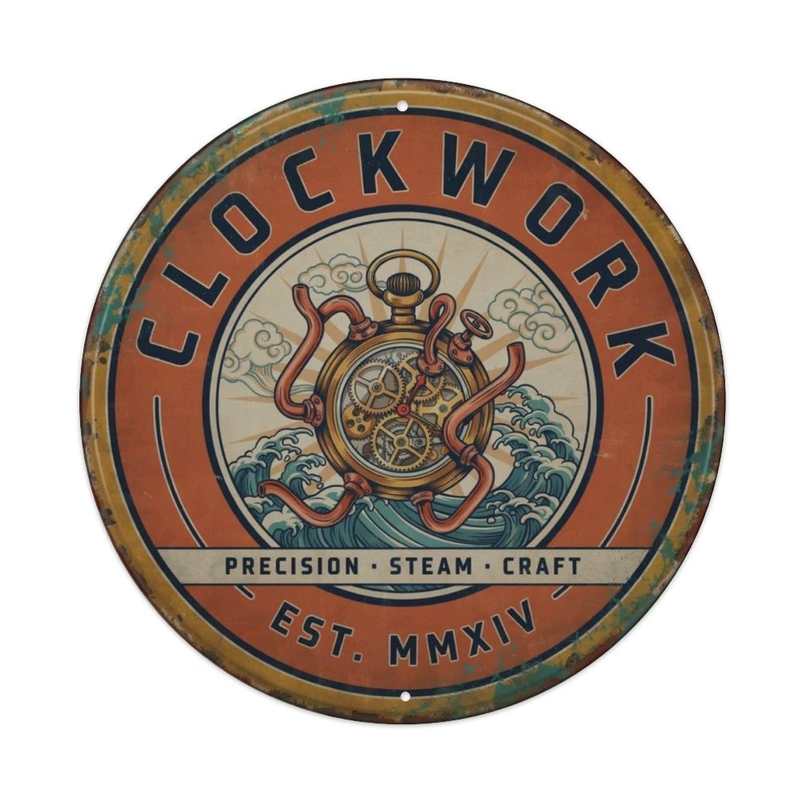 Clockwork Steampunk Metal Tin Sign Plaque