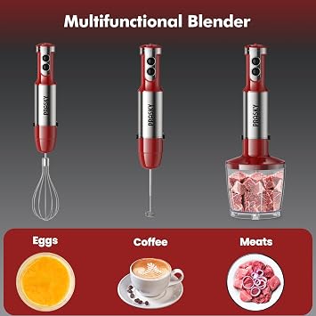 Immersion Blender Handheld 1200W, 20-Speed 5-in-1 Handheld Mixer
