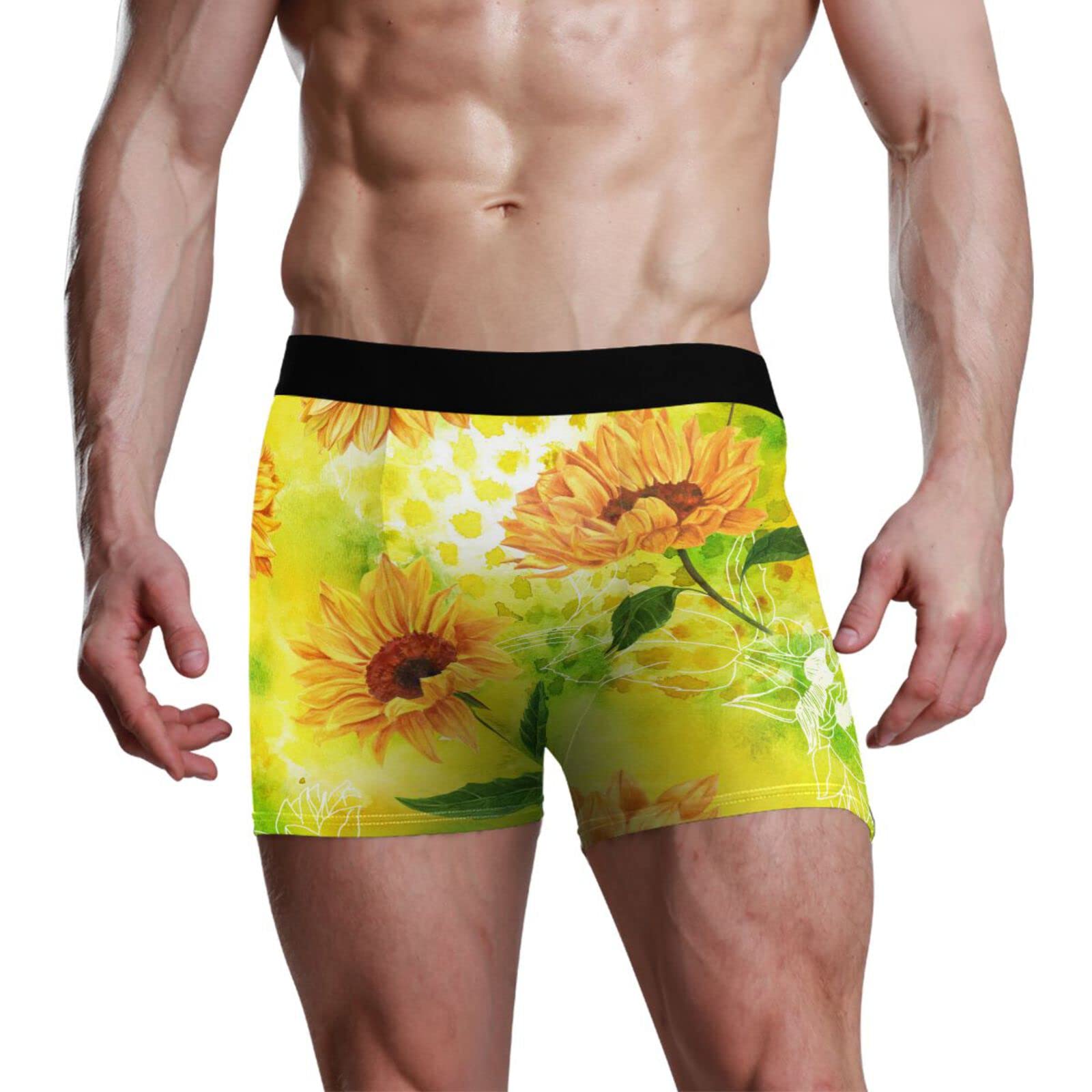YOUJUNER Vintage Sunflower Men's Trunk Boxers Shorts Briefs Pants Underwear Underpants Boxershorts for Men Multicolor