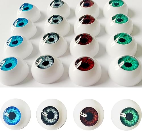 32 globos oculares de Halloween de 0.866 in 3D realistas de plástico para Halloween, decoración de accesorios de terror