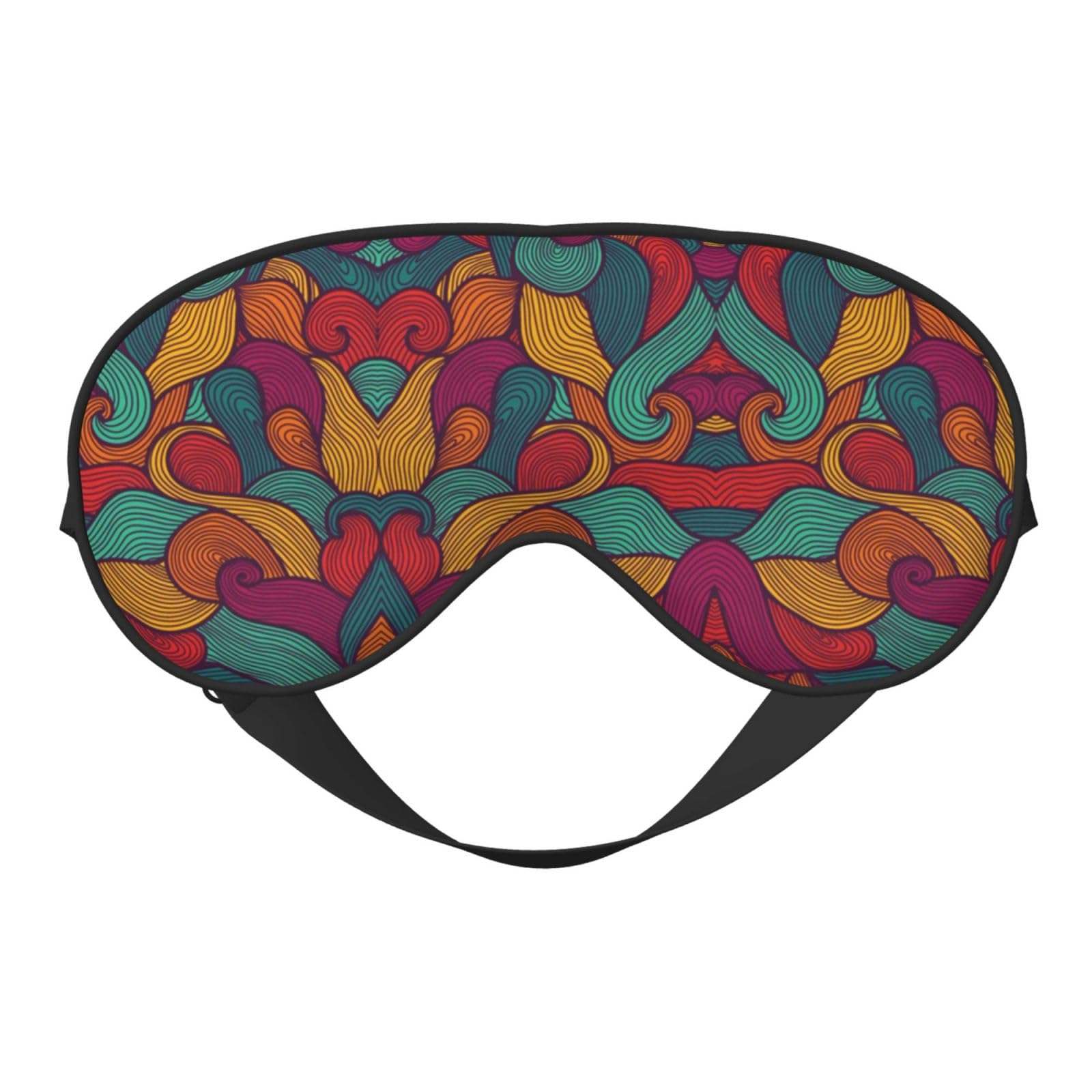 Hipster Colorful Patterned Blackout Sleep Eye Mask Sleeping Mask for Women Men Sleeping Travel Yoga Naps