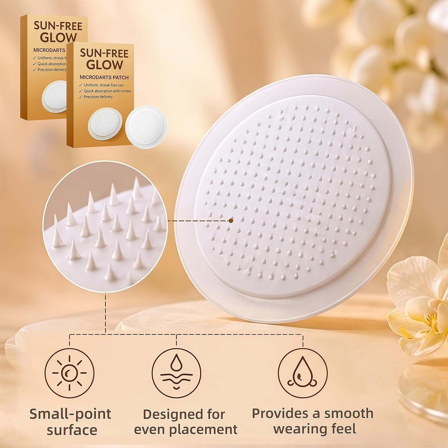 Purevlab Sun Free Glow Patches, Sun Free Glow Microdarts Patch, Sun Free Glow Tanning Patches,Suitable for All Skin Types, 2 Pack