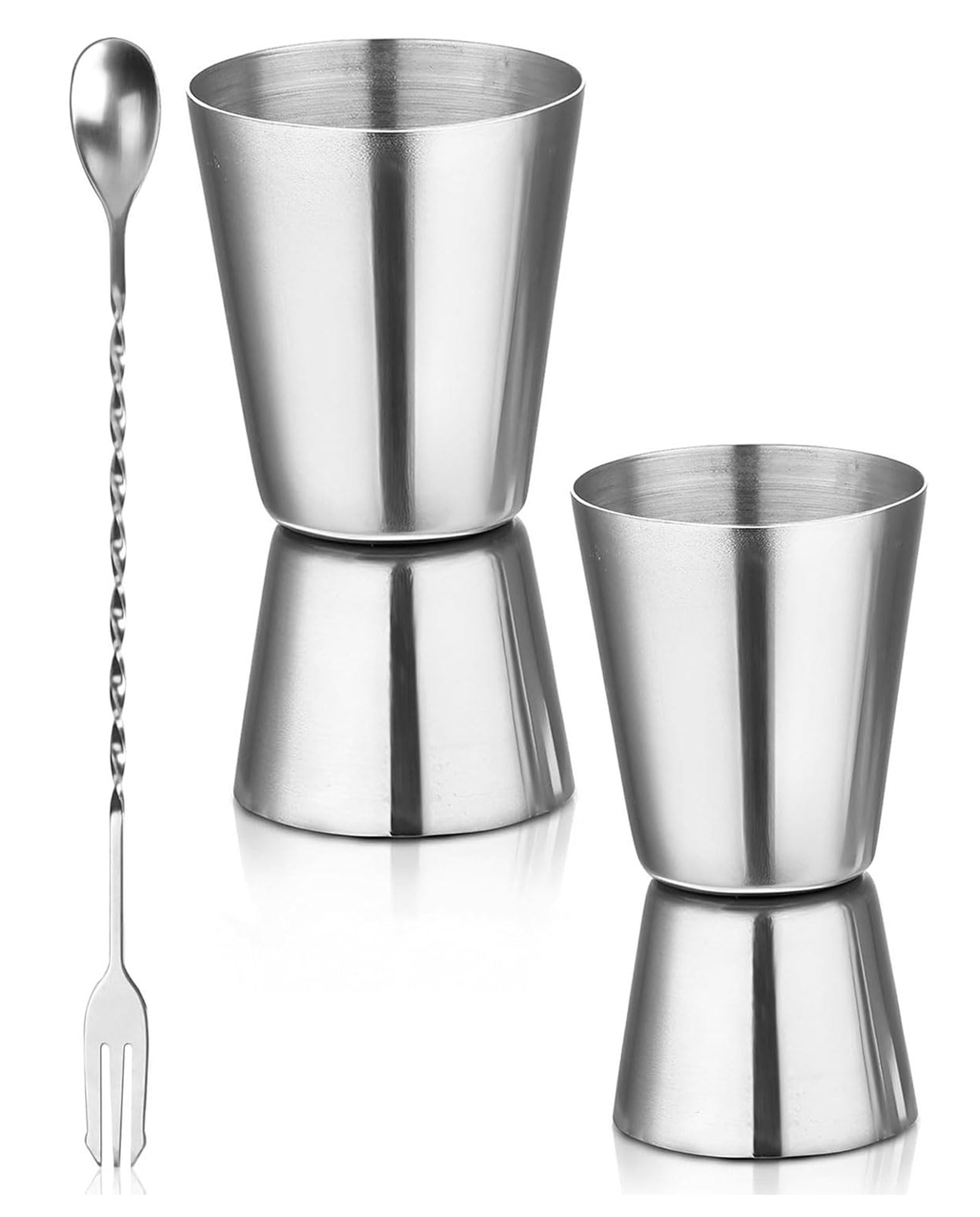 Vaso medidor de cóctel de dos piezas, vaso medidor de acero inoxidable para bar, vaso medidor doble para ginebra, para licor de 30 ml y 40 ml, de cóctel con escala precisa, para bar en casa